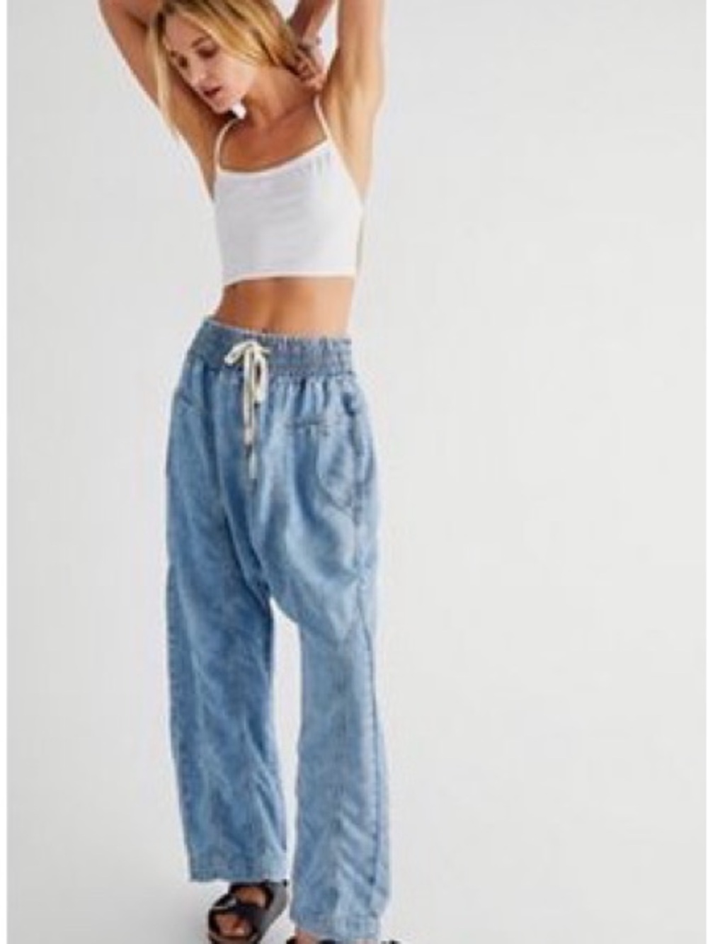 We The Free Light Blue Boyfriend Denim Jogger Jeans